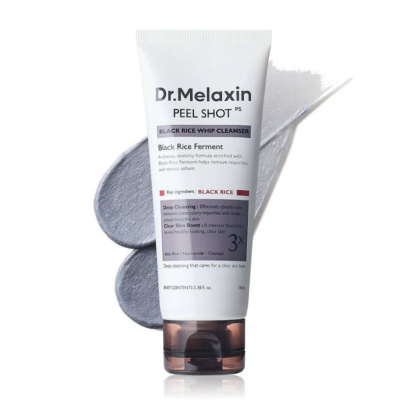 شوینده برنج سیاه دکتر ملاکسین ضدجوش و لک  DR.MELAXIN Peel Shot Black Rice Whip Cleanser