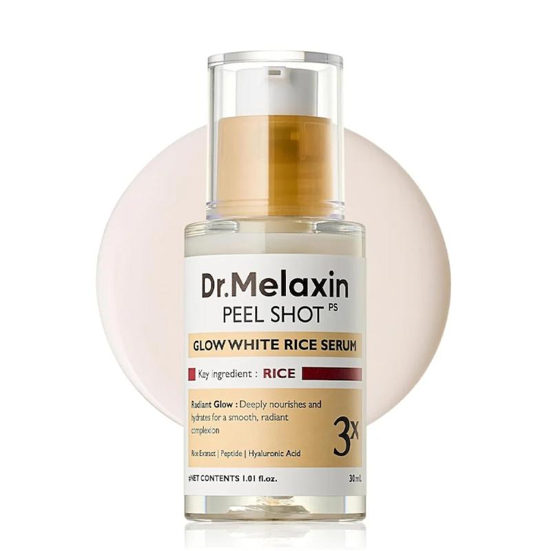 سرم کنترل منافذ و روشن کننده برنج سفید دکتر ملکسین پیل شات  Dr.Melaxin Peel Shot Glow White Rice Serum