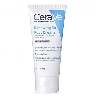 کرم پا سراوی CeraVe حاوی اسید سالیسیلیک حجم 88 میلی لیتر CeraVe SA Renewing Foot Cream-88ML