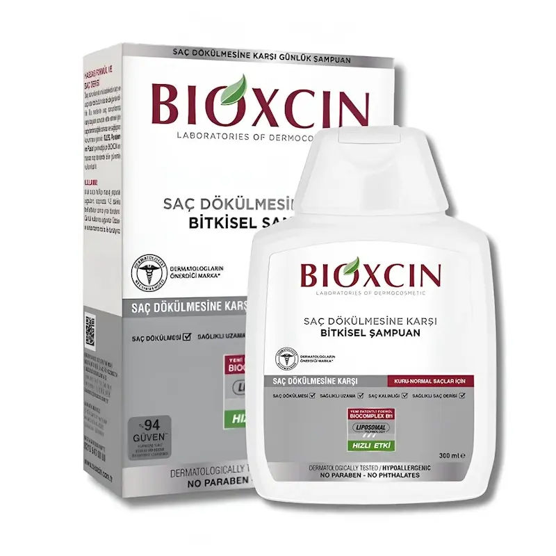 شامپو بیوکسین سفید ضد ریزش مناسب موهای نرمال تا خشک اصل  Bioxcin Herbal Shampoo for Oily Hair Loss