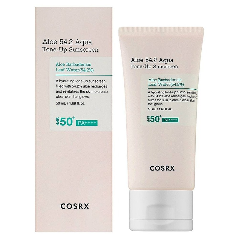 کرم ضد آفتاب مرطوب کننده بدون چربی آکوا تون آپ کوزارکس Cosrx Aloe 54.2 Aqua Tone-Up Sunscreen SPF50+ PA++++ Moisturizing sunscreen cream 