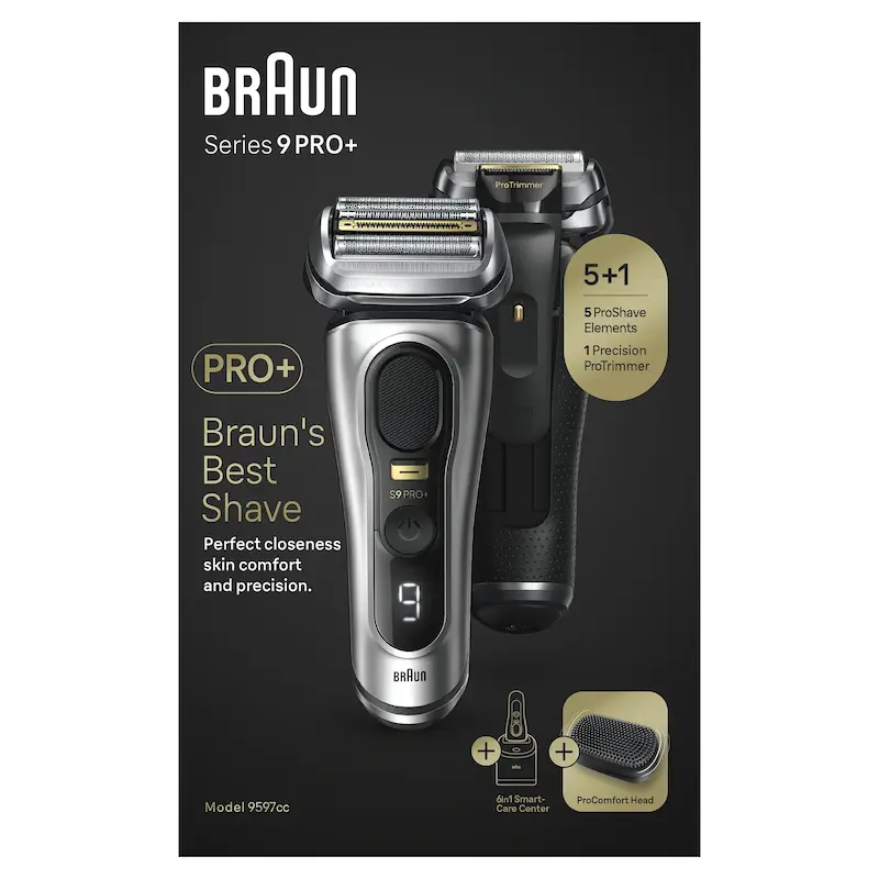 ریش تراش سری 9 براون مدل +9597cc Pro  Braun Series 9 PRO+ Electric Shaver with 6-in-1 SmartCare Center, ProComfort Head, 9597cc