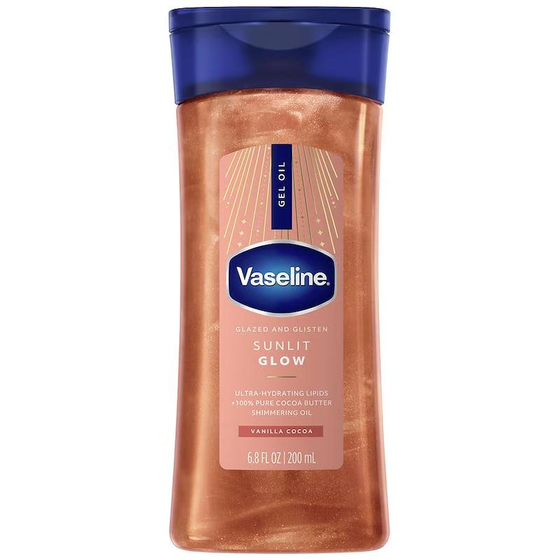 ژل روغن برنز شاین براق‌کننده بدن وازلین کاکائو  VASELINE SUNLIT GLOW GEL OIL VANILLA COCOA