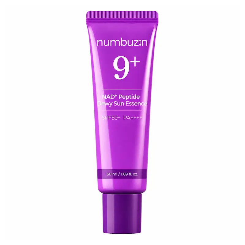 کرم اسنس ضد آفتاب جوانساز و روشن کننده نامبوزین No.9 NAD+ BIO Super Defense Glow  numbuzin No.9 NAD Peptides Dewy Sun Essence SPF50+ PA