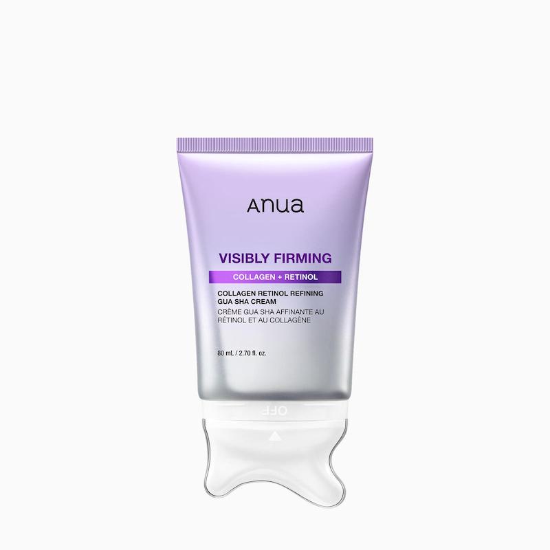 کرم لیفت و فرم دهنده خط فک گردن آنوا همراه با گواشا سرخورد  Anua Collagen Retinol Visibly Firming Refining Gua Sha Cream