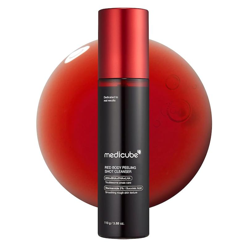 اسپری لایه‌بردار ضد جوش بدن مدیکوب درمان جوش، زبری و پوست مرغی  Medicube Red Acne Body Peeling Shot