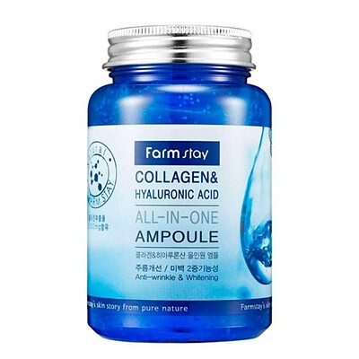 آمپول کلاژن و هیالورونیک اسید آل این وان فارم استی Farm Stay Collagen & Hyaluronic Acid All In One Ampoule
