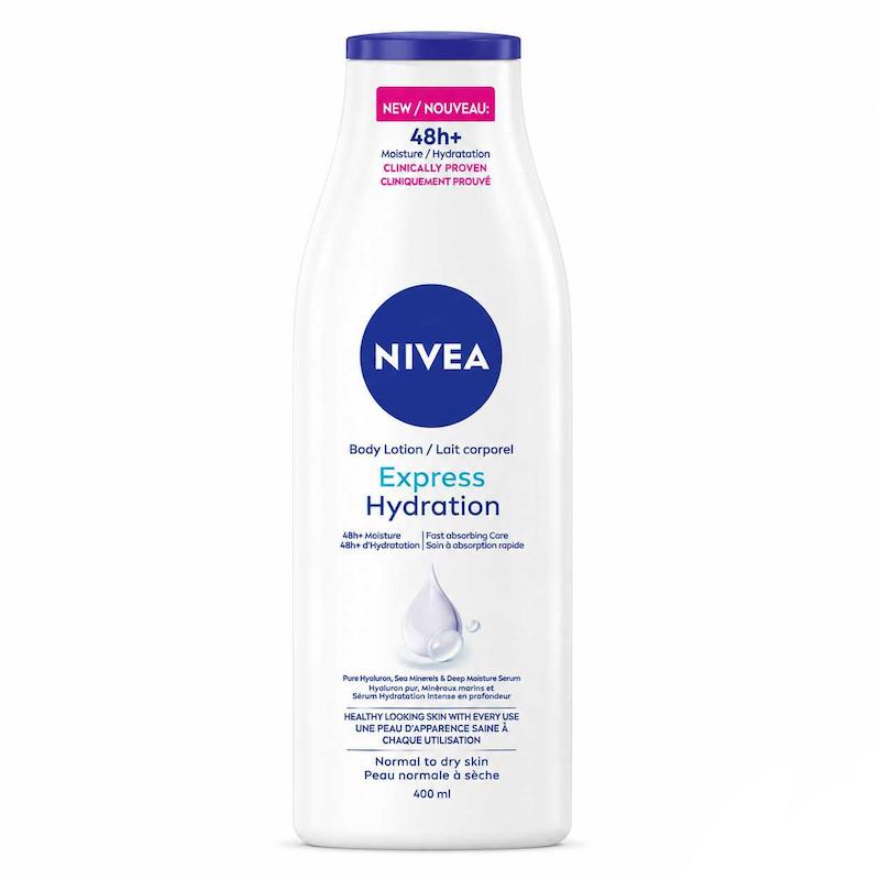 لوسیون بدن نیوآ مدل اکسپرس هیدریشن مناسب پوست نرمال تا خشک  NIVEA Express Hydration Body Lotion for Normal to Dry Skin(European Version)