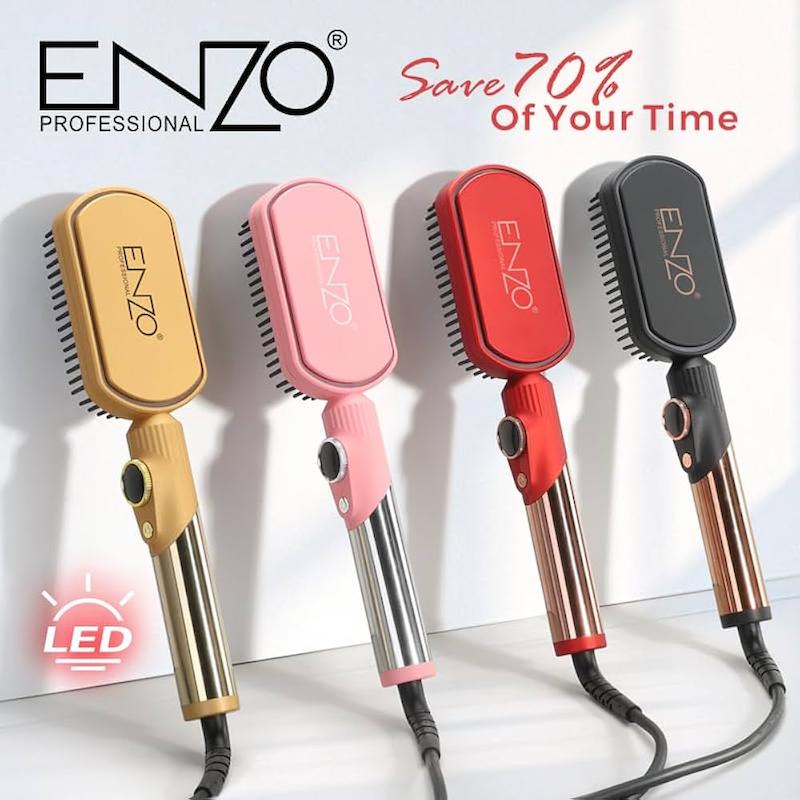 برس حرارتی حرفه‌ای انزو پروفیشینال ENZO مدل EN-4002  ENZO Professional Hair Straightening Brush Model EN-4002