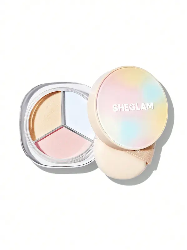 پودر فیکس اصلاح‌کننده رنگ شیگلم مدل ۳ در ۱  Radiance Ring 3-In-1 Correcting Setting Powder