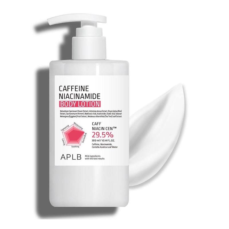 لوسیون بدن APLB کافئین و نیاسینامید آبرسان، روشن‌کننده و یکدست‌کننده پوست  APLB Caffeine Niacinamide Body Lotion