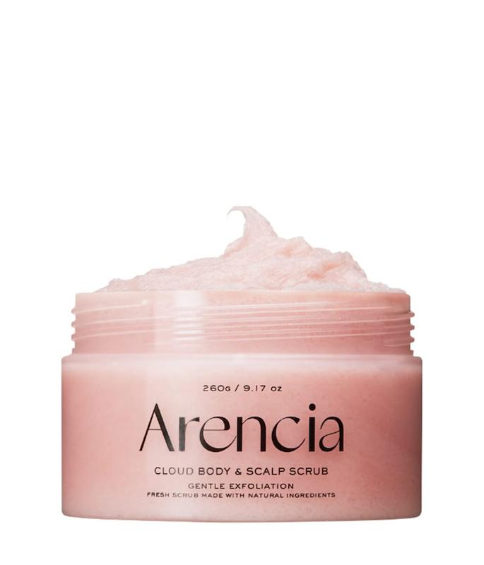 اسکراب لایه بردار ملایم بدن و کف سر لوندر و گلابی آرنسیا پاک کننده عمقی و تسکین دهنده  ARENCIA Cloud Body & Scalp Scrub Lavanda e Pera