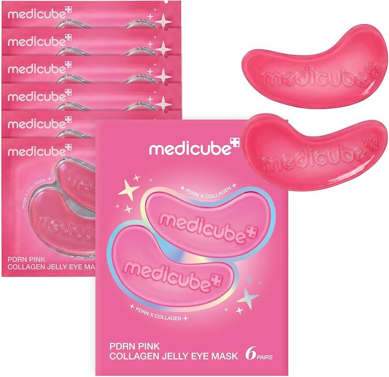 ماسک هیدروژلی دور چشم PDRN و کلاژن صورتی مدیکوب جوانساز و روشن کننده Medicube Jelly Eye Mask PDRN Pink Collagen