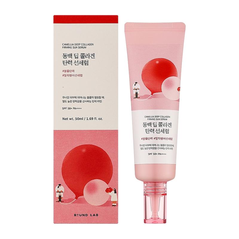 ضدآفتاب روشن کننده و جوانساز کاملیا راندلب  Round Lab Camellia Deep Collagen Firming Sun Serum SPF50+ PA++++