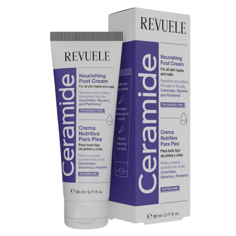 کرم ترمیم کننده ترک پا مناسب پوست خیلی خشک رووله  REVUELE CERAMIDE REGENERATING FOOT CREAM