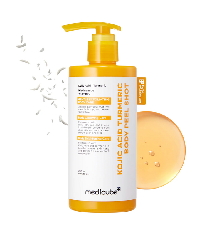 لایه بردار بدن کوجیک اسید و زردچوبه مدیکوب روشن کننده و ضدلک  Medicube Kojic Acid Turmeric Body Peel Shot 280ml