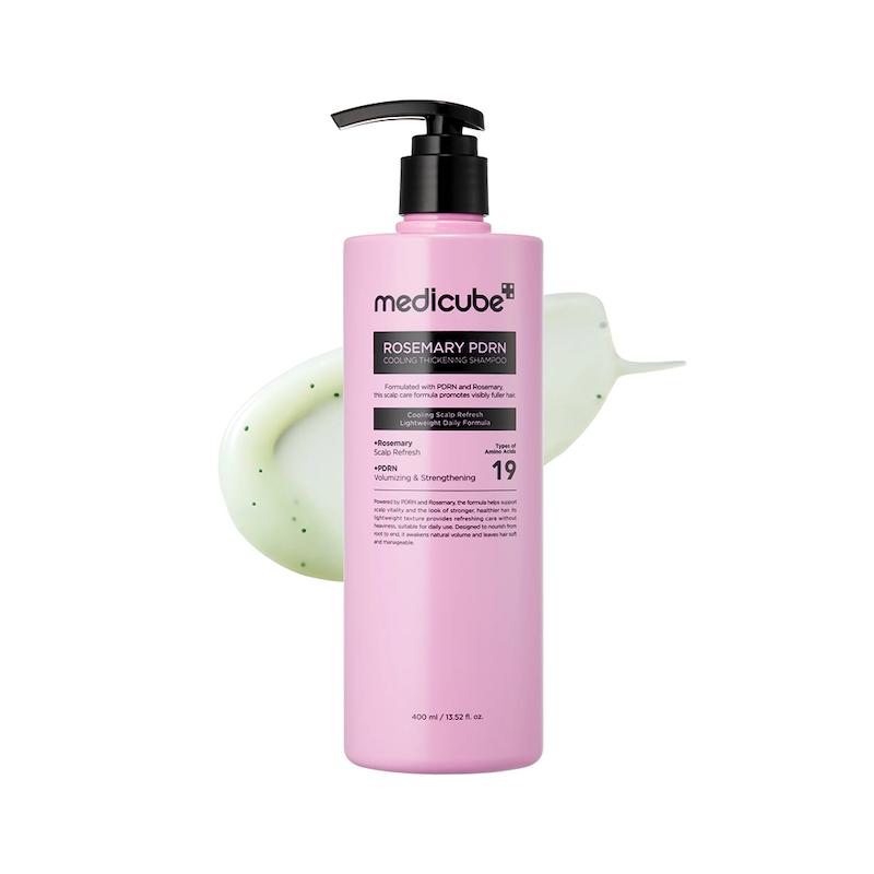شامپو ضخیم کننده مو و خنک کننده پوست سر مدیکوب مدل Rosemary PDRN  Medicube Rosemary PDRN Cooling Thickening Shampoo for Hair Volumizing & Scalp Care
