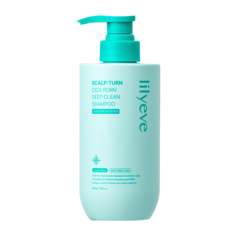 شامپو جوانساز و ترمیم کننده و پاک‌کننده عمیق پوست سر لیلیوئه  Shampoo Lilyeve Scalp:Turn Cica PDRN Deep Clean 500 g