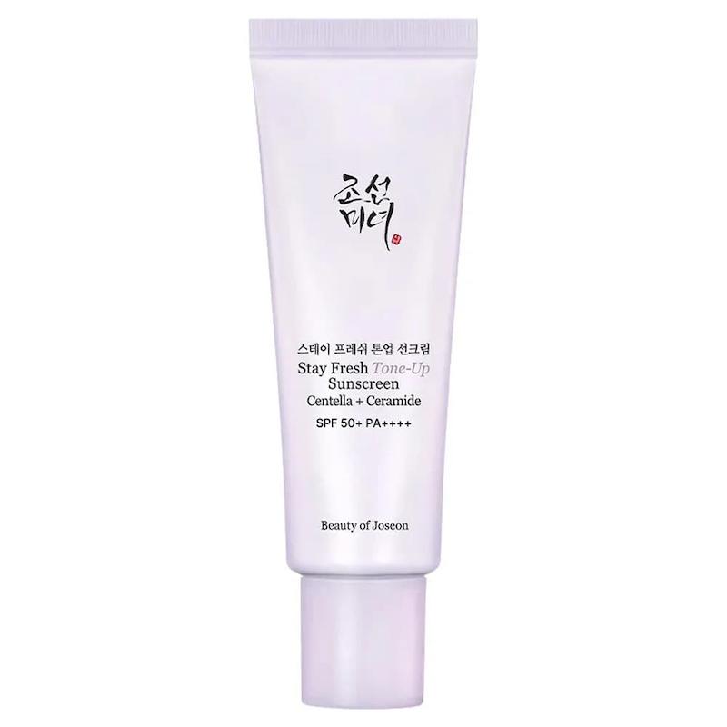 ضدآفتاب تون‌ آپ بیوتی آف جوسان روشن کننده و ضدلک  Beauty of joseon Stay Fresh Tone-Up Sunscreen Centella + Ceramide SPF 50+ PA++++, Purple