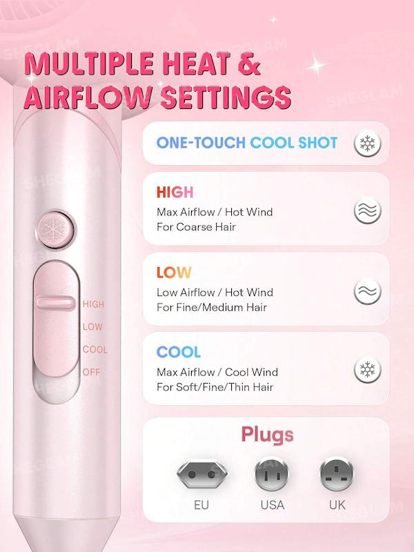 سشوار ۳کاره شیگلم مدل Blowout Bliss Triple Threat Hair Dryer  Sheglam Blowout Bliss Triple Threat Hair Dryer-EU Plug