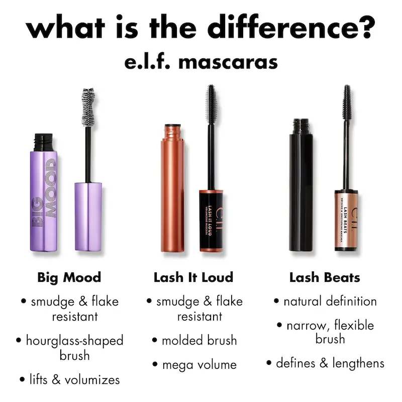 ریمل حجم دهنده و لیفت کننده مژه الف مدل بیگ مود  E.l.f Big Mood Mascara Mega Volume & Lift