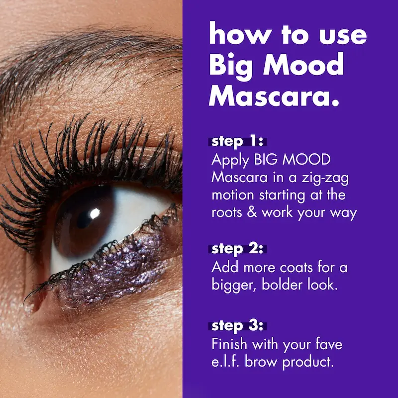 ریمل حجم دهنده و لیفت کننده مژه الف مدل بیگ مود  E.l.f Big Mood Mascara Mega Volume & Lift