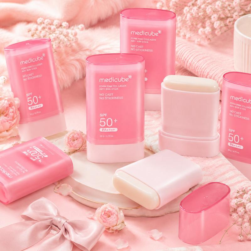 ضدآفتاب استیکی جوانساز قوی و روشن کننده کلاژن مدیکوب  Medicube PDRN Pink Collagen Airy Sun Stick