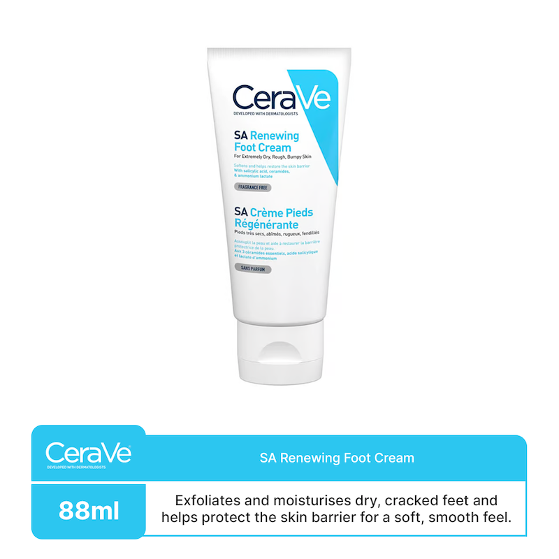 کرم رفع ترک پا سراوی مدل Renewing SA سراوی CeraVe حجم 88میل  CeraVe- SA Renewing Foot Cream 88ml