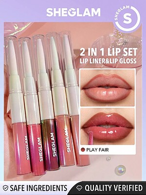 Shaglam Lip Rolls Liner & Gloss 2-in-1  خط‌لب و لیپ‌گلاس ۲طرفه شیگلم