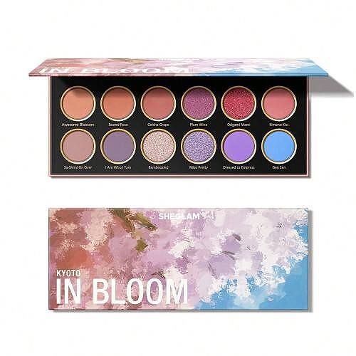 پالت سایه چشم 12 رنگ شیگلم مدل kyoto in bloom رنگ kyoto in bloom SHEGLAM Kyoto In Bloom Eyeshadow Palette