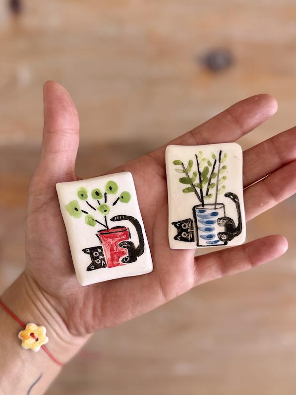 مگنت گربه و گلدون