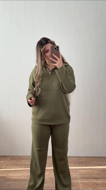  ست نیم زیپ و شلوار پلین