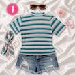 تی شرت راه راه زنانه کد 4030262