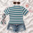 تی شرت راه راه زنانه کد 4030262