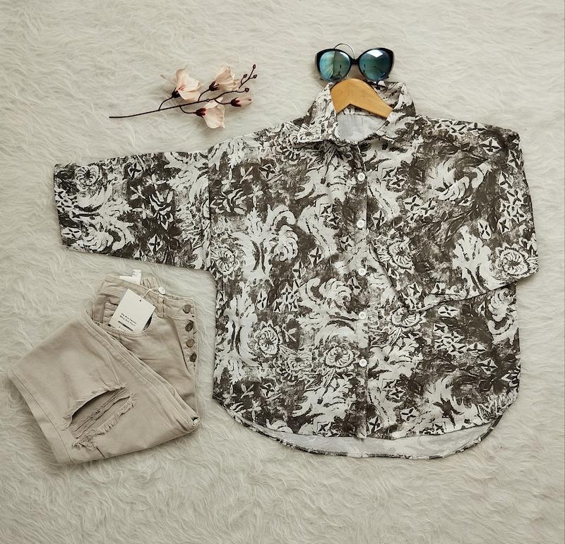 شومیز باکسی طرح ایتالیایی کد 403019