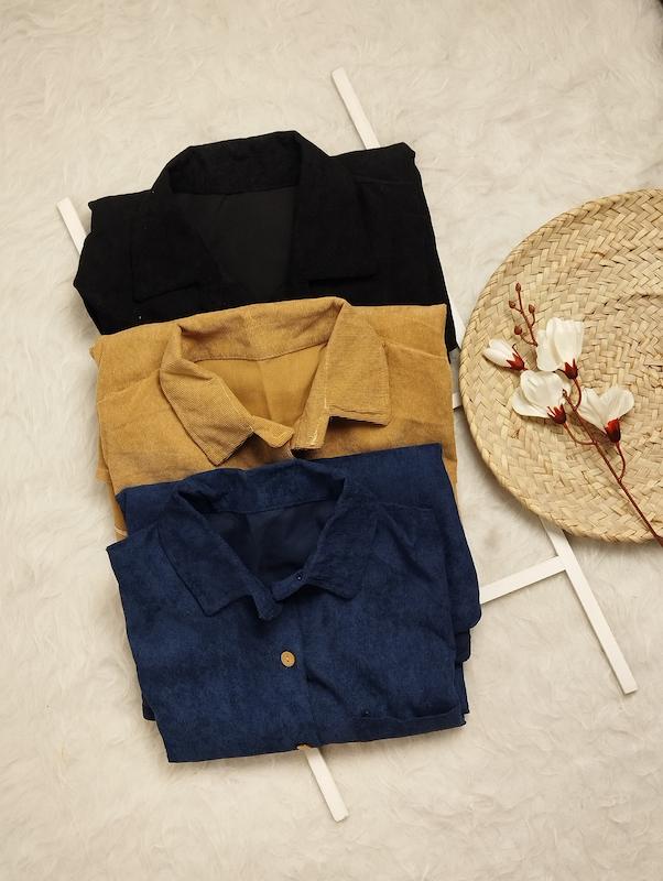 شومیز مانتویی مخمل  کد 403067