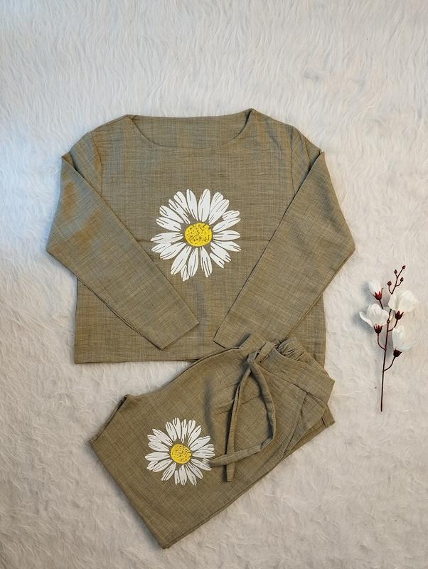 ست کراپ و شلوار آفتابگردون کد 403078