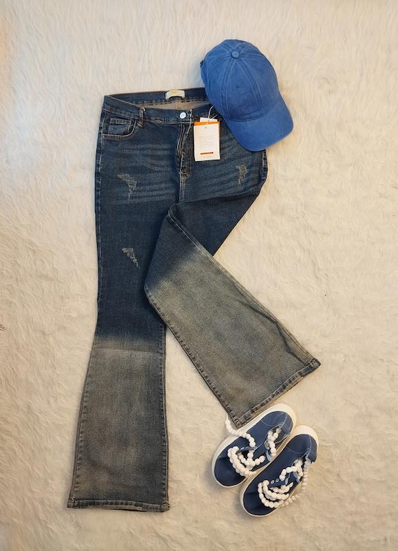 شلوار لی بوتکات آبی کد 403079