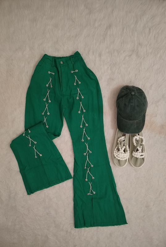 شلوار کتان بوتکات جلو زنجیری کد 4030106