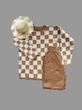 ست بلوز و شلوار بافت شطرنجی کد 4030122