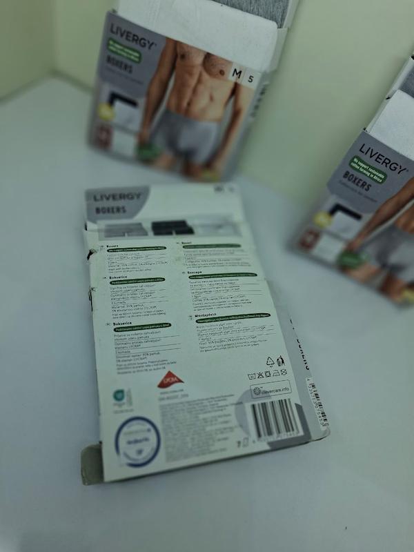  شورت مردانه پادار پک 3 تایی لیورجی LIVERGY آلمان طوسی سفید سرمه ای