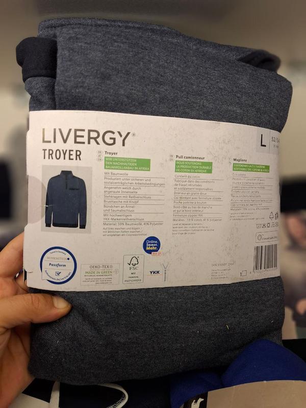 نیم زیپ مردانه برند لیورجی LIVERGY