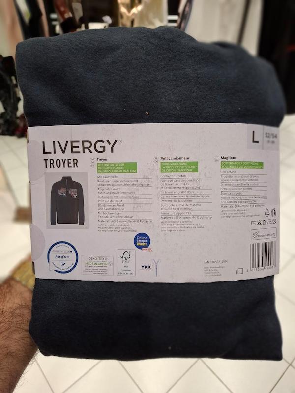 نیم زیپ مردانه برند لیورجی LIVERGY