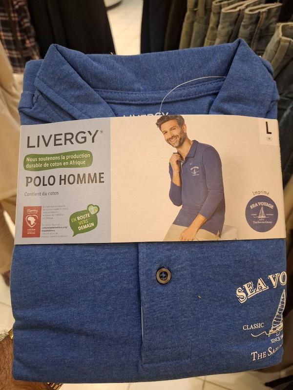 پولوشرت مردانه آستین بلند لیورجی LIVERGY آبی 
