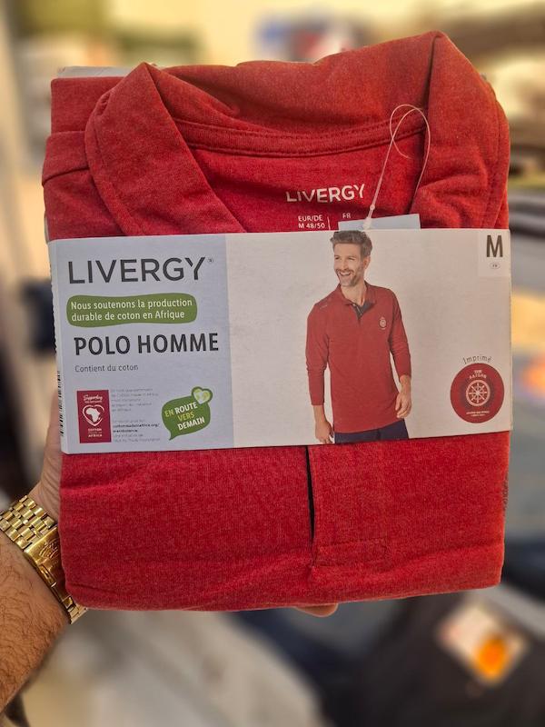 پولوشرت مردانه آستین بلند لیورجی LIVERGY قرمز