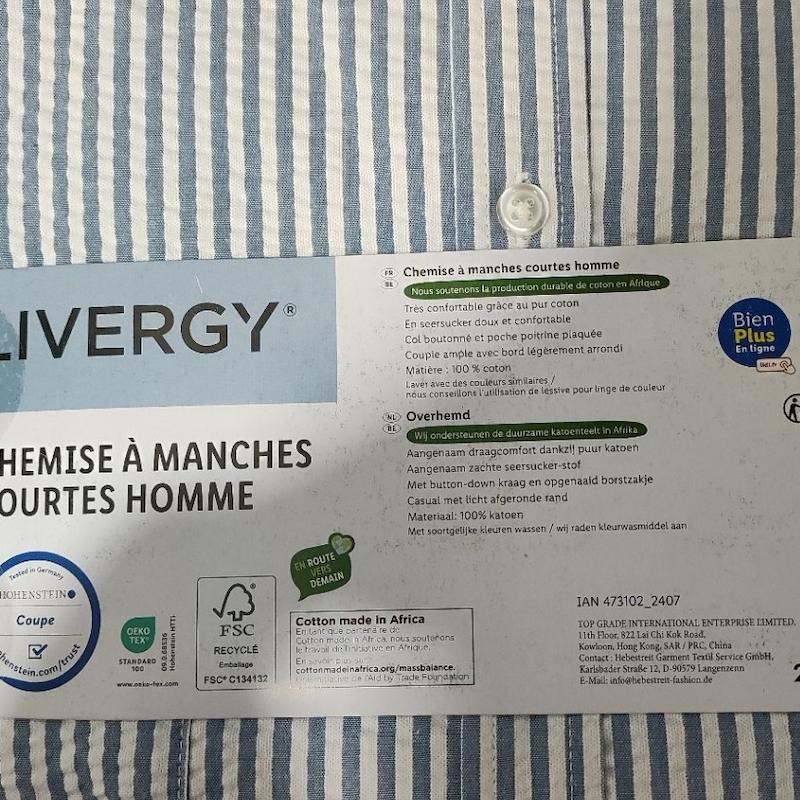 پیراهن آستین کوتاه راه راه ریز پفکیLIVERGY