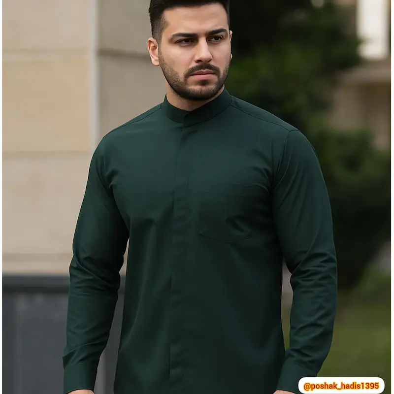 پیراهن مردانه یقه دیپلمات دکمه مخفی زبده درجه یک 