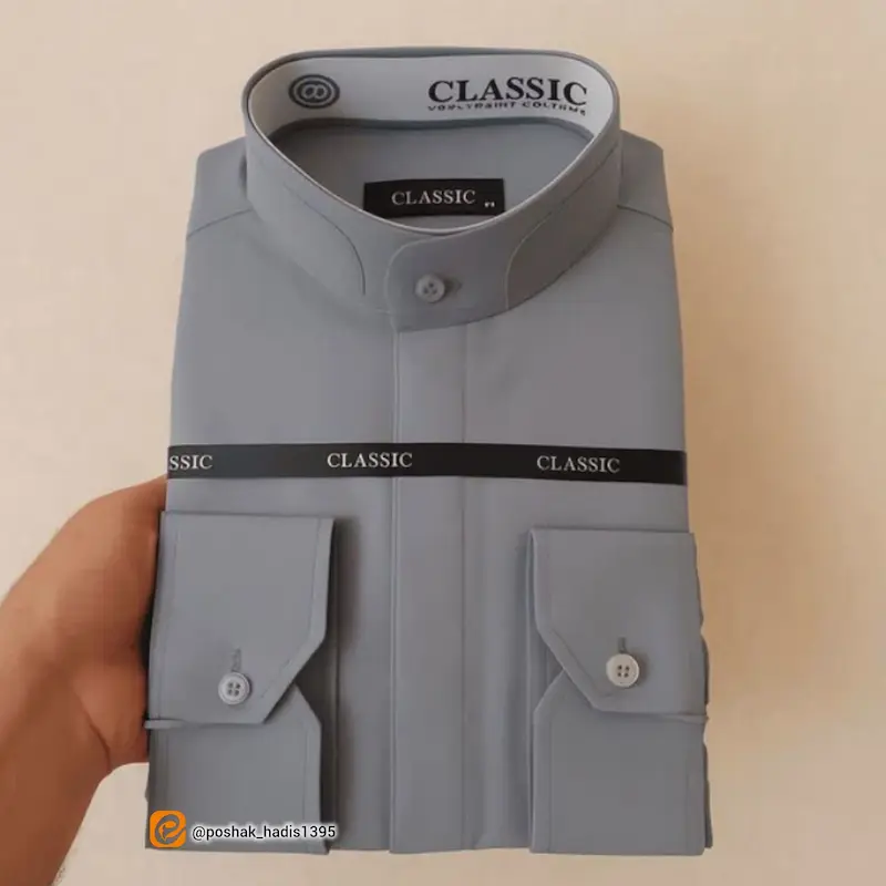 پیراهن مردانه یقه دیپلمات دکمه مخفی زبده درجه یک 