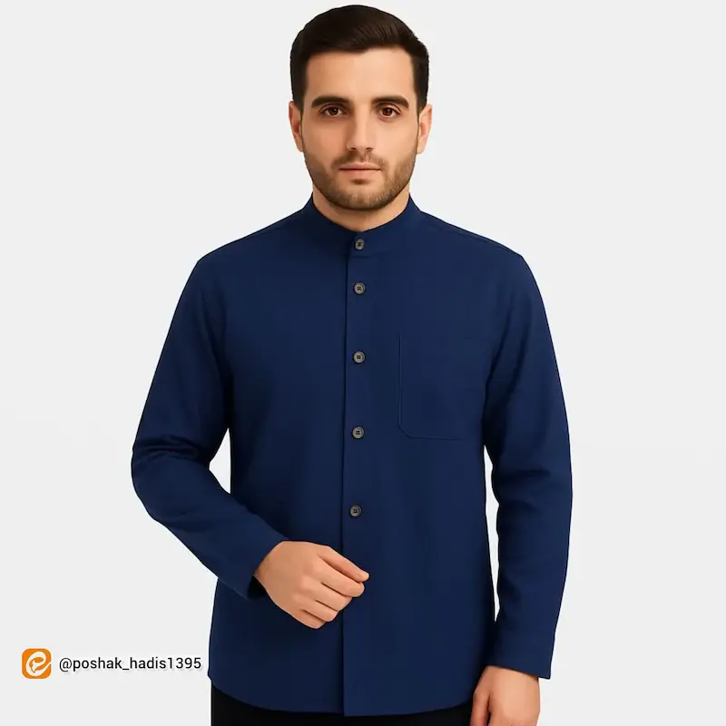 پیراهن الیافی تمام دکمه 