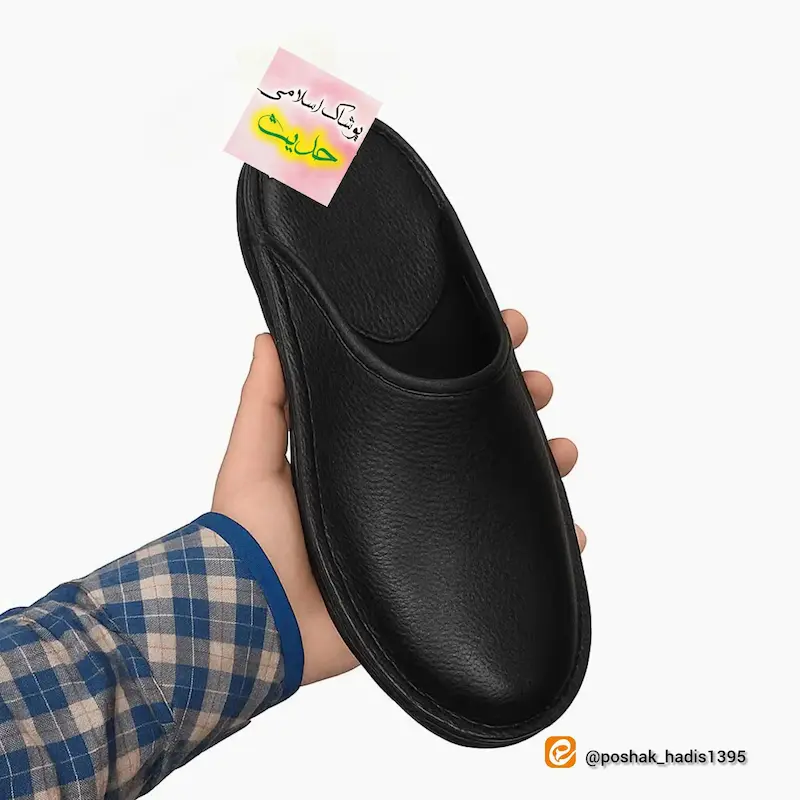 نعلین چرم طبیعی جلو گرد مردانه 